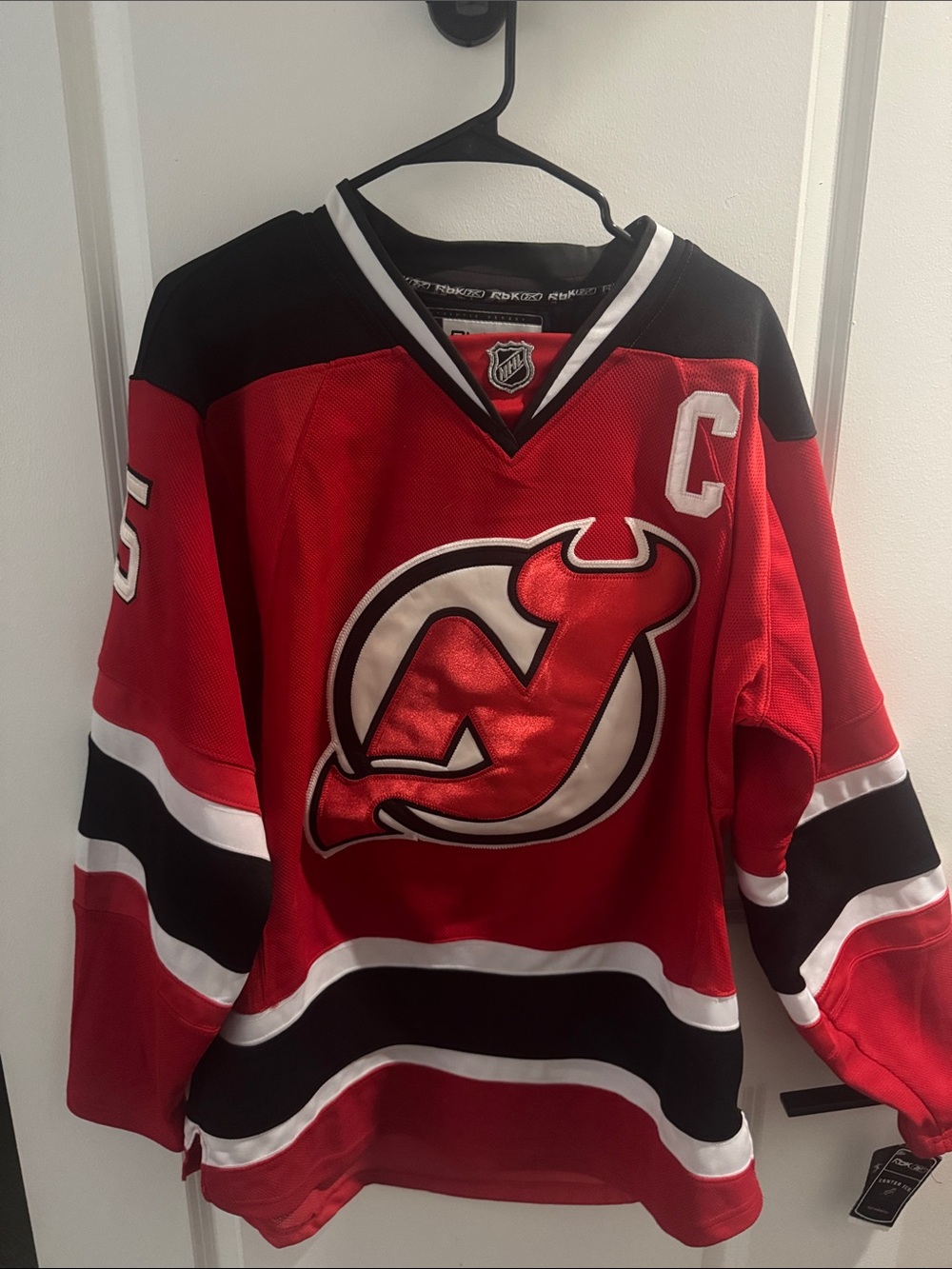 Langenbrunner NHL Red and Black Devils Captain Hockey Jersey